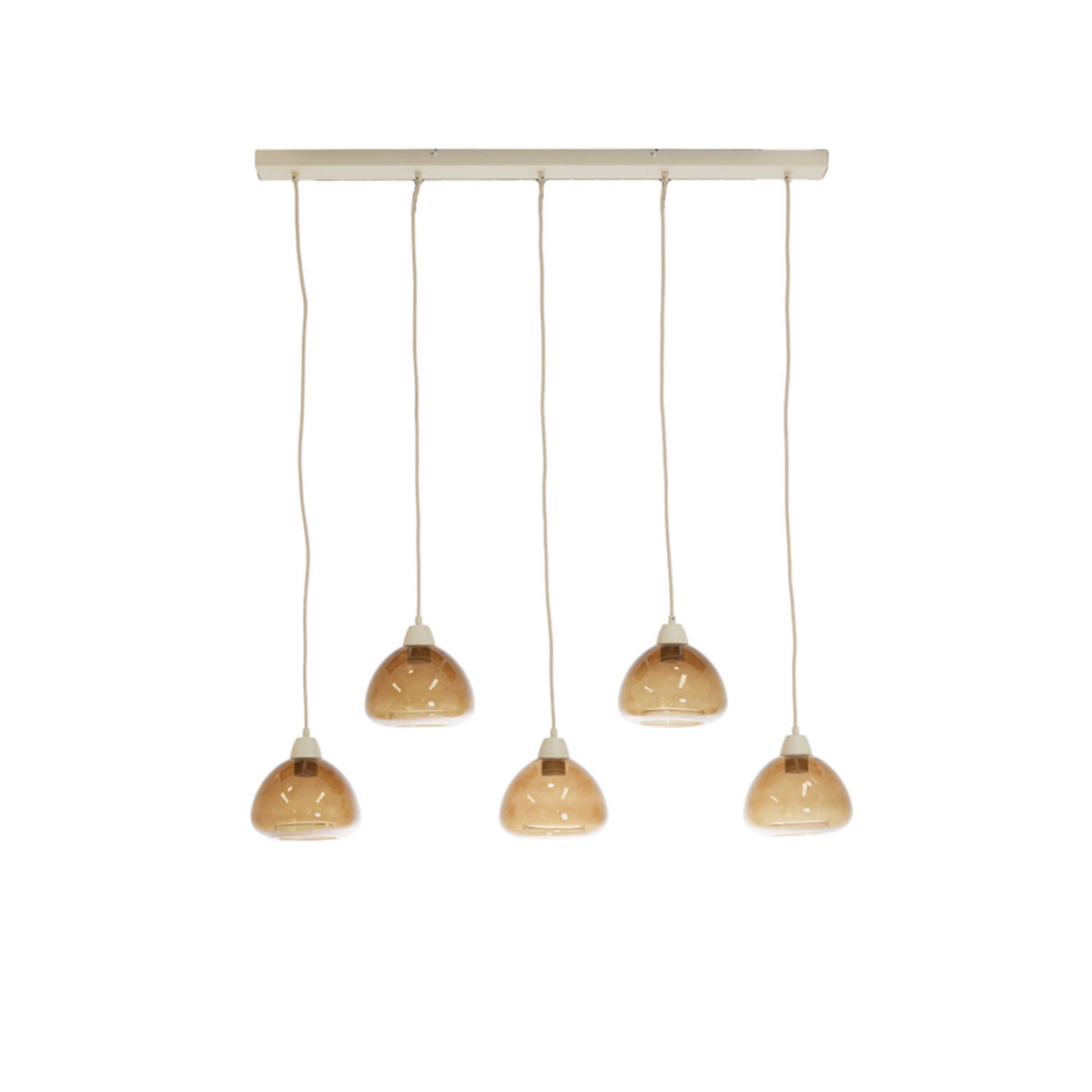 Hanglamp Bisho 5 sand/amberglass - Light & Living