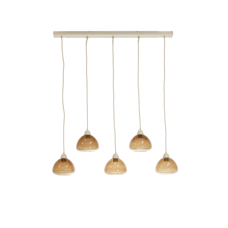Hanglamp Bisho 5 sand/amberglass - Light & Living